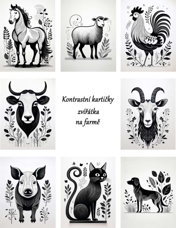 kontrastní kartičky pro miminka